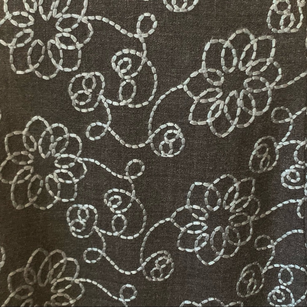 TOCCA Embroidered A-Line Skirt Cotton Blend Gray Blue Floral Size 2 - Picture 5 of 12